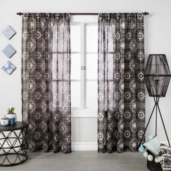 Opalhouse Accents Opalhouse Black And White Medallion Sheer Curtain